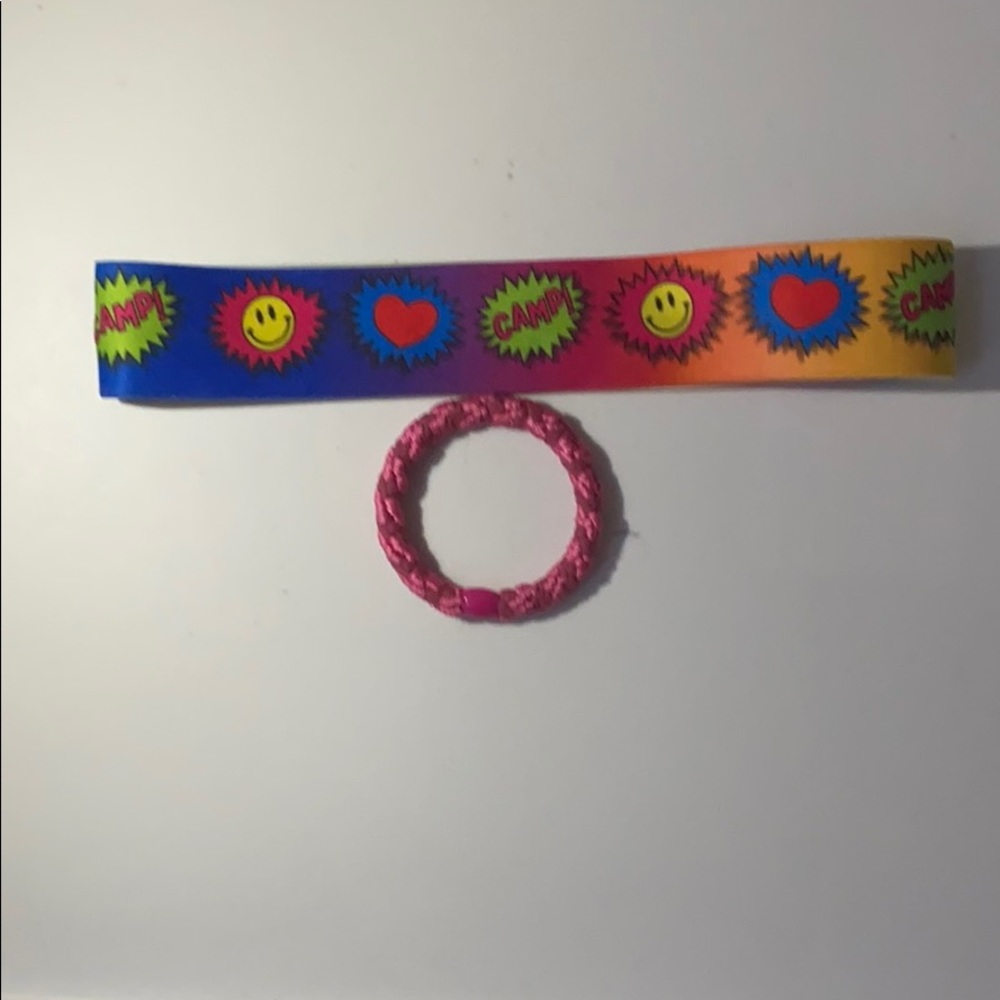 A headband and a hair tie